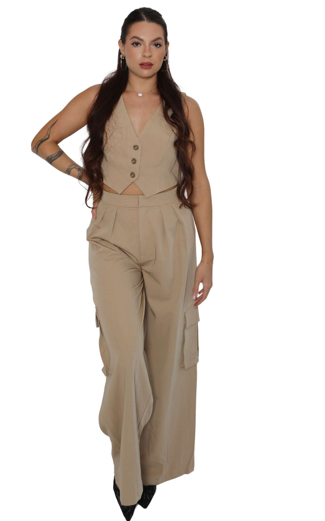 The Gigi Twill Cargo Set – Girl Hi Boutique